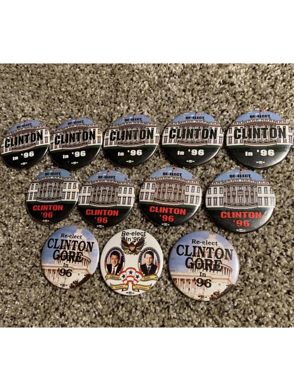 1996 Political Campaign Buttons Lot of 12 Clinton Gore Vintage 90’s RARE [COPY]